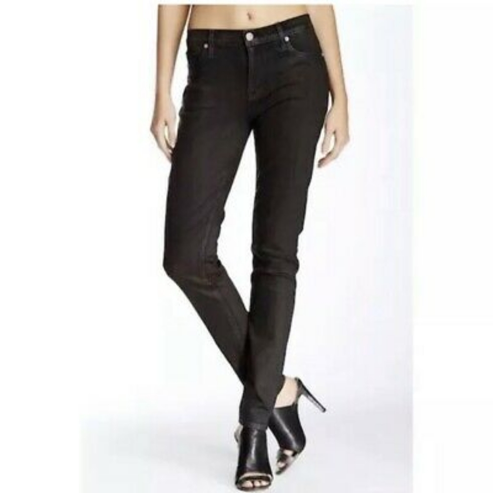 Hudson Nico Size 28 Ash Brown Waxed Jeans
